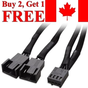 4 Pin PWM Fan Splitter 1 to 2 Way Adapter Extension Cable Cord PC 12 Inches - Picture 1 of 5
