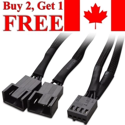 4 Pin PWM Fan Splitter 1 to 2 Way Adapter Extension Cable Cord PC 12 Inches - Image 1 of 4