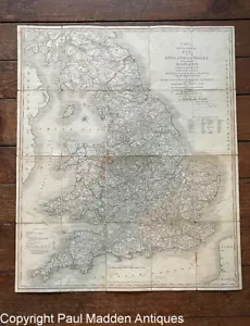 Antiguo mapa de viaje de 1828 de Inglaterra y Gales de Cary - Imagen 1 de 6