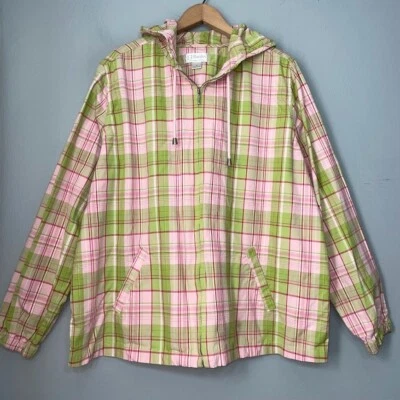Chaqueta CJ Banks para mujer talla grande X verde rosa a cuadros con cremallera con capucha casa de campo Foto 1 de 4