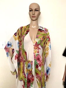 Womens Swimsuit Cover-up Floral ,Sheer and Asymmetical NWT - Picture 1 of 7
