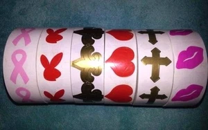50 TanningStickers:Hearts,Kiss/Lips,Rabbit/Bunny,Breast Cancer,FluerDeLis,Cross - Picture 1 of 1