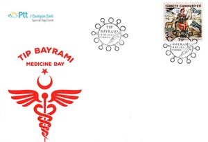 TURKEY 2021 SPECIAL DAY COVER MEDICINE DAY MAR 14 MOSAICS URFA, MUSEUM STAMP - Picture 1 of 5