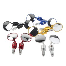 7/8" Universal CNC Motorcycle Bar End Mirrors Rearview Side Round Motorbike GK