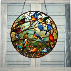 Humming Birds Round Multi-Coloured Hanging Decor Indoor Outdoor Sun Catcher - Picture 1 of 5