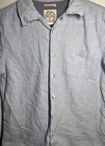 Camisa con botones Fat Face para hombre de manga corta a rayas pequeñas - Imagen 1 de 4
