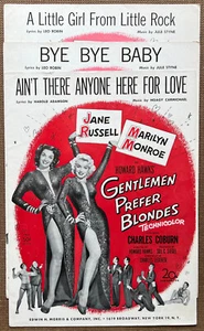 Three 1953 MARILYN MONROE FILM MUSICAL sheet music GENTLEMEN PREFER BLONDES - Picture 1 of 1