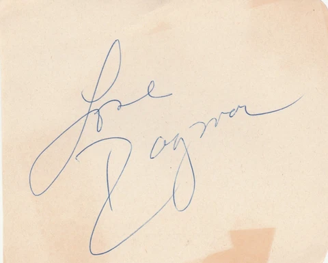 autograph of actress/model/1950s TV personality Dagmar Cover
