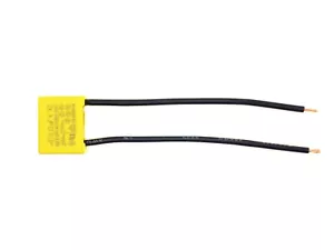 1x Kondensator 220nF K X2 275V~ VAC, Kabel ca. 75mm (0,22µF,uF,AC,250V~)Z640 - Bild 1 von 1
