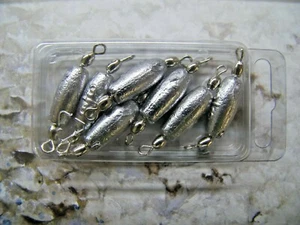 Trolling Sinker in line W/#7 60LB SILVER BARREL SWIVELS 3/8 OZ. 7 PCS. - Picture 1 of 2