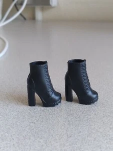 Barbie Fashionista Teddy Bear Flare Black Ankle Boots Shoes - Bild 1 von 7