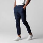 Active Chinos Pants Men, Trousers Loose Fit Straight Legs Elastic, Casual Pants