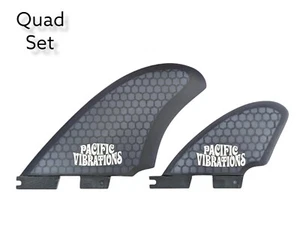 PACIFIC VIBRATIONS Sea Side quad Fits FCS2 SURFBOARD Fins Fiberglass smoke fcsII - Picture 1 of 2