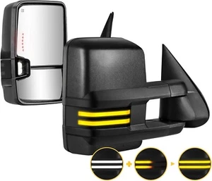  Switchback Towing Mirrors Painted Black Light Compatible with 2003 Unpainted - Picture 1 of 7
