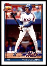 1991 Topps Traded Vince Coleman New York Mets #23T