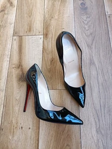 CHRISTIAN LOUBOUTIN PATENT LEATHER HEELS SIZE 40.5 EU,9.5 US, 7.5 UK - Picture 1 of 13