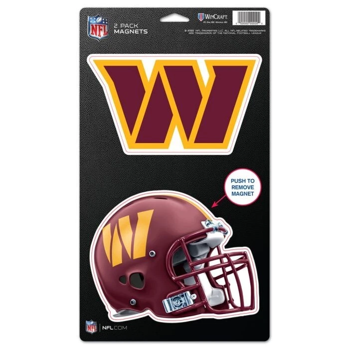 WASHINGTON COMMANDERS 2 PACK OF VINYL DIE-CUT MAGNETS HIGH QUALITY HEAVY DUTY - Image 1 of 1