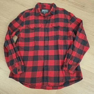 American Eagle Plaid Flannel Shirt Mens XL Red Black Grunge Y2K Streetwear - Picture 1 of 7