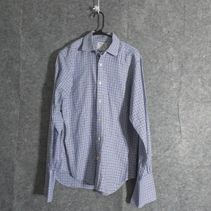 JM Lewin Herren Oberhemd Langarm Blau Gingham Luxus Slim Fit 15,5 Designer - Bild 1 von 11