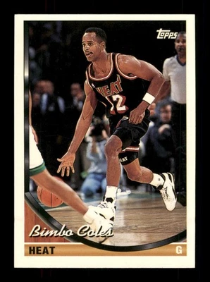  73 Bimbo Coles 12 Miami Heat 1993 Topps Basketball Sports Trading Card  - Image 1 of 2
