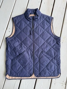J.Crew Factory Men Size Medium Navy Blue Quilted Vest Full Zip - Picture 1 of 6