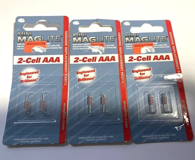 MINI MAGLITE lâmpadas de substituição de xenônio lanternas AAA de 2 células 3 pacotes de 2 (6 no total) - Imagem 1 de 4