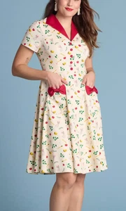 Vestido Retro Her Universe Disney Pixar Ratatouille Botón MEDIANO NUEVO CON ETIQUETAS Rojo Lazos Rata - Imagen 1 de 19