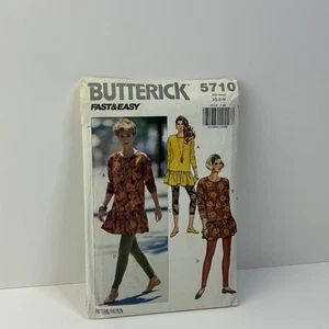 Top Leggings Size XS-M CUT M Loose Pullover Hem Ruffle Pattern 5710 Vintage 90s - Picture 1 of 2