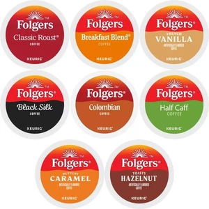 Cápsulas de café Folgers K-cups muestrador de variedad incluye tostado clásico, seda negra... - Imagen 1 de 8