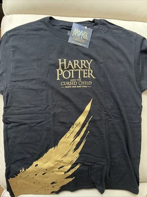 NUEVO CON ETIQUETAS Camisa Harry Potter Juvenil MEDIANA Negra The Cursed Child Lyric Theatre NY Foto 1 de 4