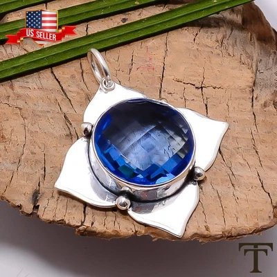 Black Friday Sale Sterling Silver December Birth TANZANITE Stone Wife Pendant - Image 1 of 4