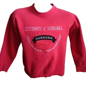 Sudadera University Nebraska Huskers para hombre mediana vintage cuello redondo bordada - Imagen 1 de 6