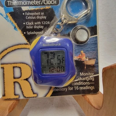RadioShack 峰会温度计时钟钥匙扣天气监测 63-1034 — 第 1/3 张图片