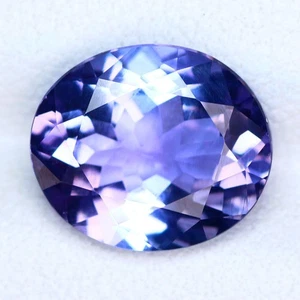 3.34 Ct IF Grand look Oval Cut 10 X 9 mm 100% Natural Purple Blue Tanzanite - Picture 1 of 5