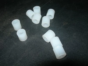 Pk of 10 7/32" I/dia x 1/2"  O/dia x 1/2" Long  WHITE NYLON SPACERS / STANDOFF  - Foto 1 di 3