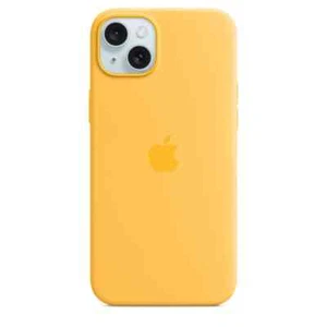 Offizielle Apple iPhone 15 Plus Hülle Silikon MagSafe Sonnengelb - ohne OVP - Bild 1 von 10