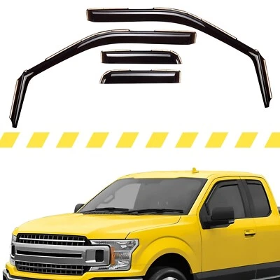 Protetores de chuva e vento para 2015-2020 Ford F-150 SuperCab - Imagem 1 de 4