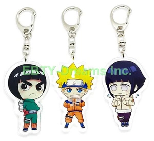 Set of 3 Naruto Anime Acrylic Keychain Rock Lee, Hinata - Picture 1 of 2