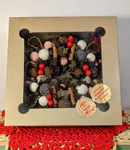 Vintage Weihnachtskranz Deko West Germany orig Box Handarbait Forth Bayern Geschenk - Bild 1 von 16