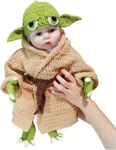 Star War Mandalorian Baby Yoda Handmade Knitted Outfit Costume New Baby Cosplay