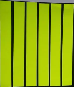 6 X YELLOW FLUORESCENT STICKY STRIPS OF VINYL/TAPE 8" x 1" travel, luggage cases - Picture 1 of 1