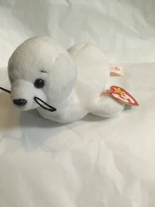 Seamore Ty Beanie Baby White Seal Style 4029 With Tags PVC Pellets 1993 1996 - Picture 1 of 9