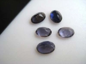 Oval Rose Cut Natural Iolite 5x7mm to 6x8mm Calibrated Loose Gemstone - Imagen 1 de 7
