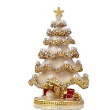 Boîtes à bijoux arbre de Noël peintes à la main émaillées de strass