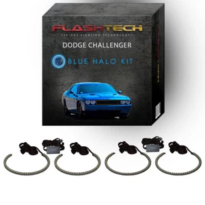 Kit de halo de faros LED impermeables azules para faros Dodge Challenger 2008-2014 - Imagen 1 de 5