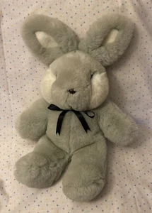 Vintage Light Gray & White Bunny Rabbit Soft Stuffed Animal Plush Toy 16” Korea - Picture 1 of 7
