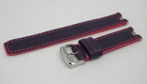 Neu Baume Mercier 14 mm lila rosa Lederband Edelstahl Schnalle OEM - Bild 1 von 5
