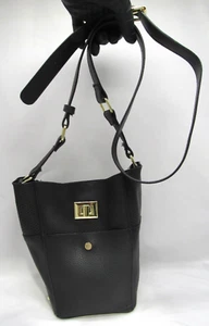 Steve Madden Black Pebbled Leather Purse Bag Gold Hardware Great Condition - Picture 1 of 10