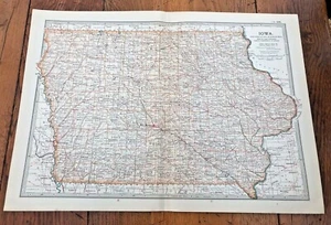 1903 large colour fold out map titled " iowa " - Picture 1 of 4