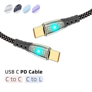 Cord Fast Charger Power USB Type-C For iPhone Transparent shell with lamp Cable - Photo 1 sur 10